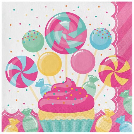 16 Serviettes de Table Candy 33 cm