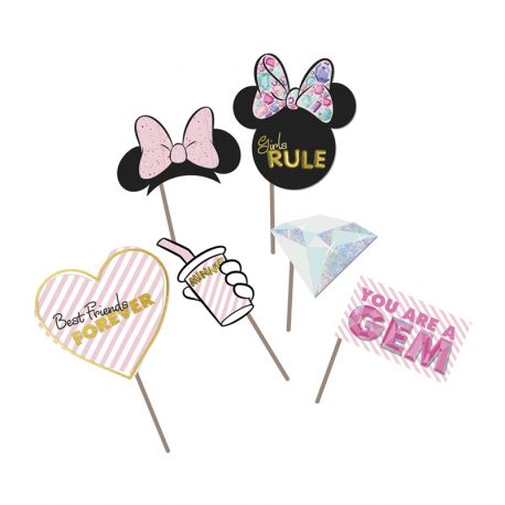 6 Accessoires Minnie Diamant pour Photobooth