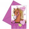 6 Invitations Cheval avec Enveloppe