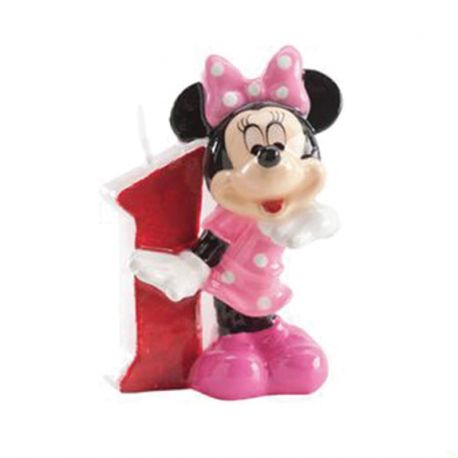 Bougie Nº 1 Minnie Mouse 6,5 cm