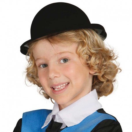 Chapeau Melon Noir Floqué pour Enfants