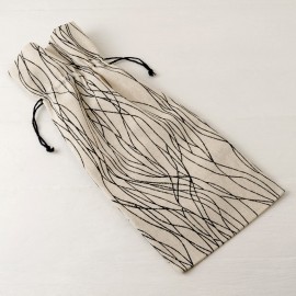 6 Sachets en Coton avec Lignes Noires 15 x 35 cm