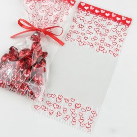 100 Sachets Coeur Rouge 12 x 25 cm