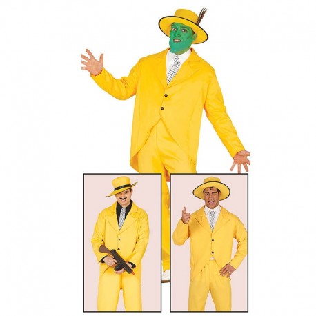 Déguisement de Gangster de Couleur Jaune pour Homme