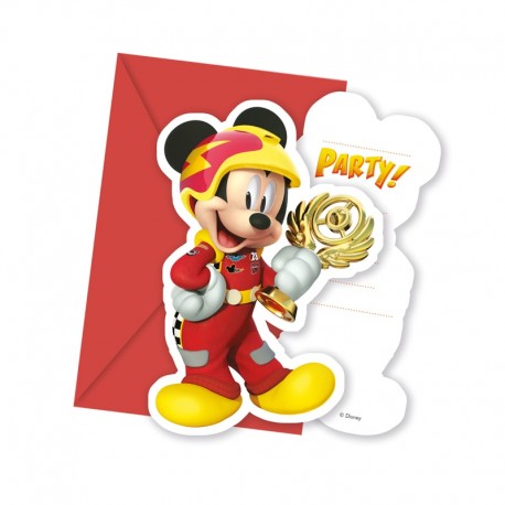 6 Cartes d'Invitation Pilote Mickey