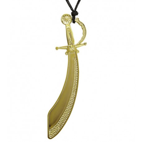 Collier Épée de Pirate Dorée