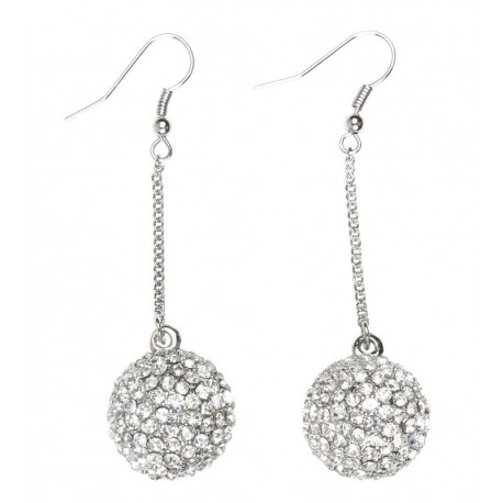 Boucles d’Oreilles Sphères en Strass