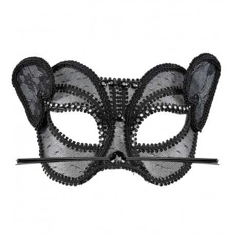 Masque de Mode Chat en Dentelle et Strass