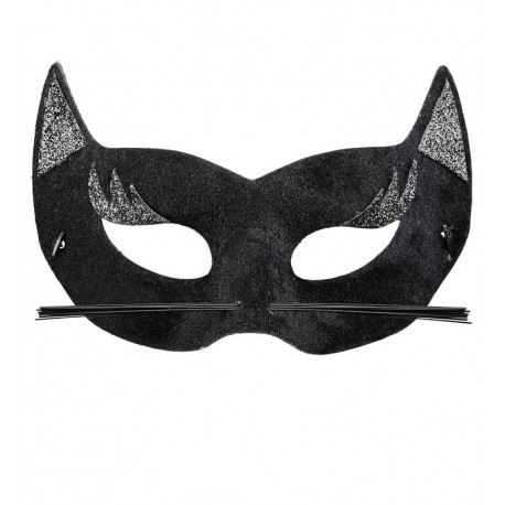 Masque de Panthère Noire en Velours avec Paillettes