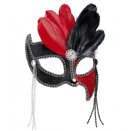 Masque Gran Ballo avec Gemmes et Plumes