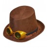 Chapeau Haut-de-forme avec Lunettes Steampunk en Feutre