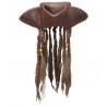 Tricorne de Pirate en Simili Cuir avec Dreadlocks