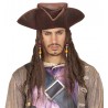 Tricorne de Pirate en Simili Cuir avec Dreadlocks