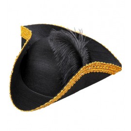 Tricorne avec Plume et Bride en Tinsel