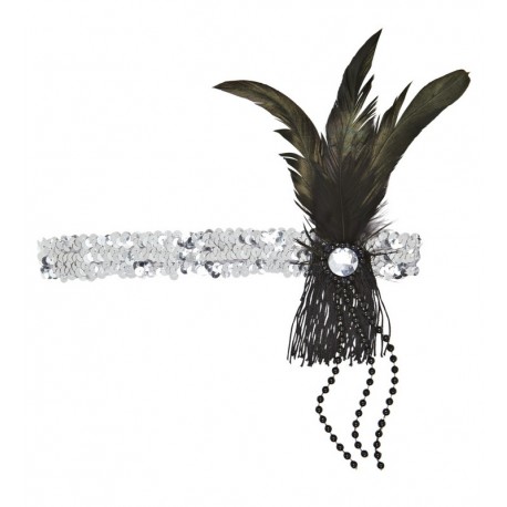 Bandeau Charleston Plumes et Perles