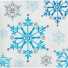 16 Serviettes Flocons de Neige 25 Cm