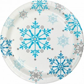 Assiettes Jetables Flocons de Neige