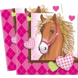 Serviettes Cheval Rose