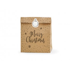 3 Sachets Kraft Merry Christmas 25 x 11 x 27 cm