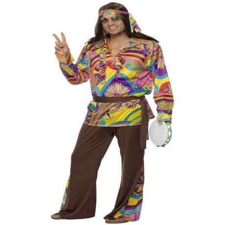 Disfraz de hombre psicodélico Hippie multicolor