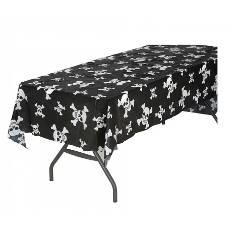 Nappe Noire avec Crânes 137 x 274 cm