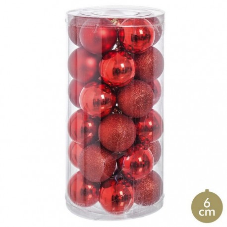 Boules de Paillettes Rouges 6 X 6 X 6 X 6 Cm