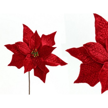 Poinsettia Rouge Tissé 25 X 25 X 28 Cm