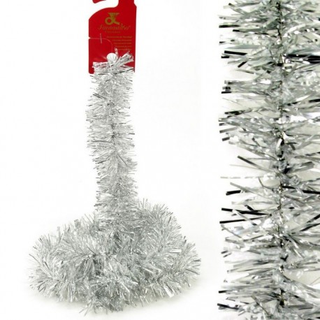 Décoration de Noël Mini Boa Argent et Neige 150 X 5 X 5 Cm