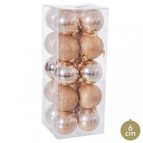 20 Boules de Cuivre en Plastique Mixte 6 X 6 X 6 cm