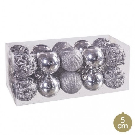 Boules de Formes Variées couleur Argent 5 X 5 X 5 X 5 Cm