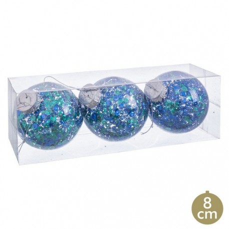 Boules Transparentes Bleues et Vertes 8 X 8 X 8 X 8 Cm