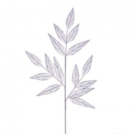 Branche de feuilles tissées en argent 90 Cm