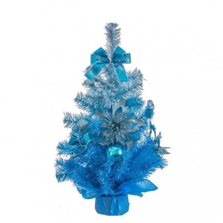 Sapin Décoré Bleu 25 X 25 X 50 Cm