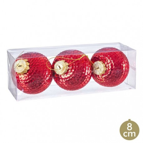 Boules de Paillettes en Mousse Rouge 8 X 8 X 8 X 8 Cm