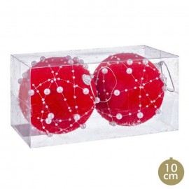 2 Boules de Perles de Mousse Rouge 10 X 10 X 10 X 10 Cm