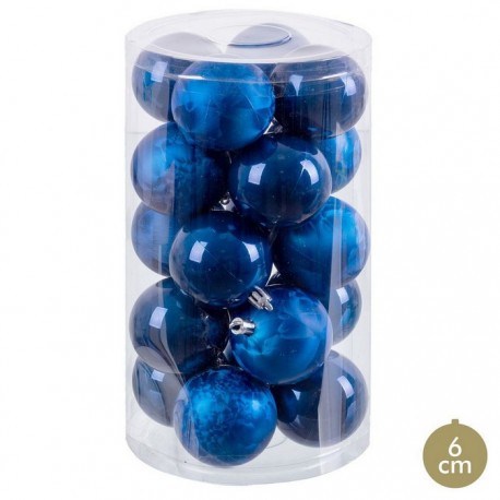 20 Boules Bleues 6 X 6 X 6 X 6 Cm