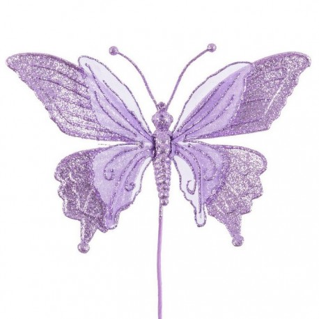 Pique papillon tissé lavande 20 Cm