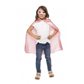 Cape Avec Masque de Super-Héros Rose