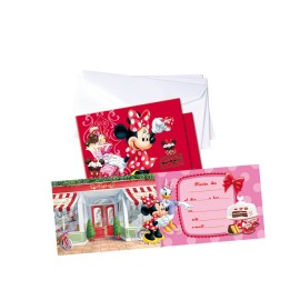 6 Invitations Minnie Avec Enveloppe