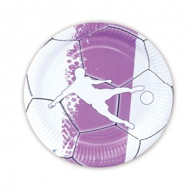 8 Assiettes Football Violettes