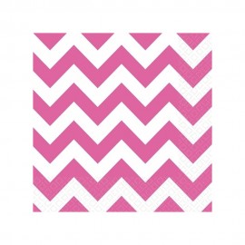 20 Serviettes Chevron Rose