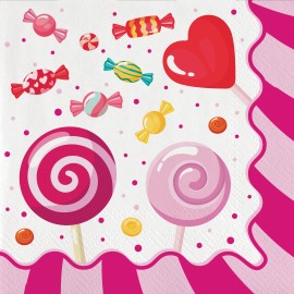 16 Serviettes de Table Candy 33 cm