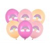 Globos 30 cm, Arcoiris, mix (1 pkt / 6 uds.)