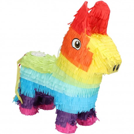 Piñata Burro Arco Iris Cumpleaños 35 x 39 cm